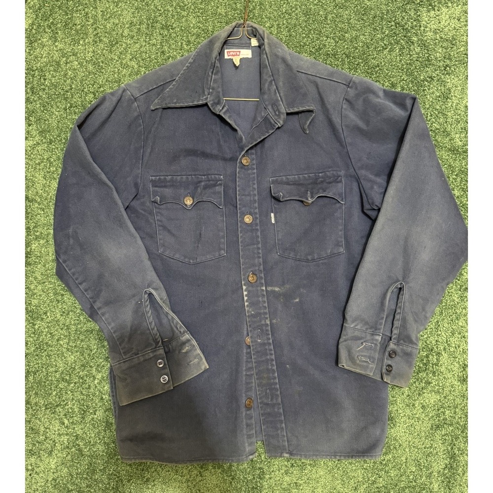 Levi's Vintage Clothing Shirt Jacket Dark Blue 70's Style Levis LVC Levi Strauss